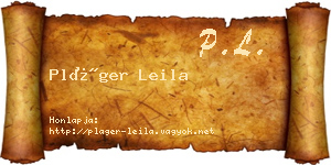 Pláger Leila névjegykártya